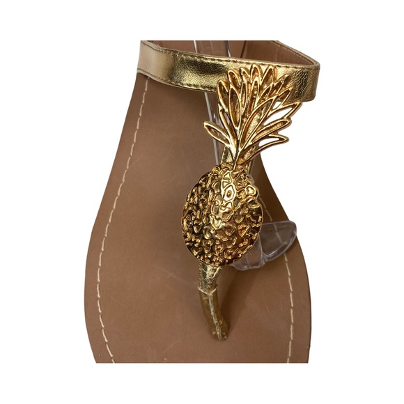 Lilly Pulitzer For Target Gold Pineapple Flip Flop Sandals Size 7 - Picture 5 of 9